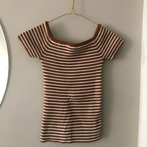 madewell | off the shoulder sweater in stripe
